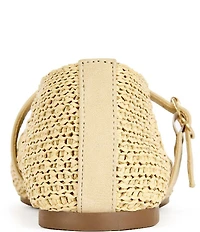 Azalea Wang Kalenna Woven Raffia Mary Jane Ballet Flats