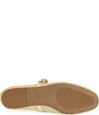 Azalea Wang Kalenna Woven Raffia Mary Jane Ballet Flats