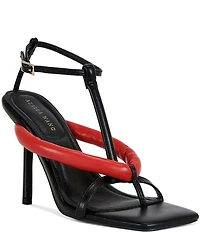 Azalea Wang Kalia Square Toe Thong Ankle Wrap Dress Sandals