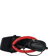 Azalea Wang Kalia Square Toe Thong Ankle Wrap Dress Sandals