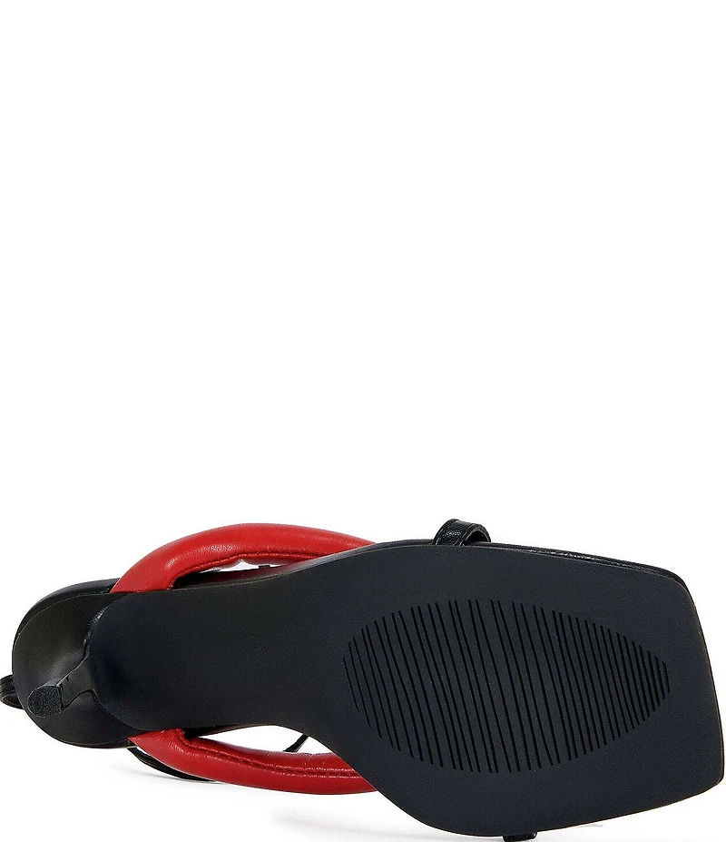 Azalea Wang Kalia Square Toe Thong Ankle Wrap Dress Sandals