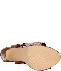 Azalea Wang Kandinsky Mixed Snake Print Ankle Straps Stiletto Sandals