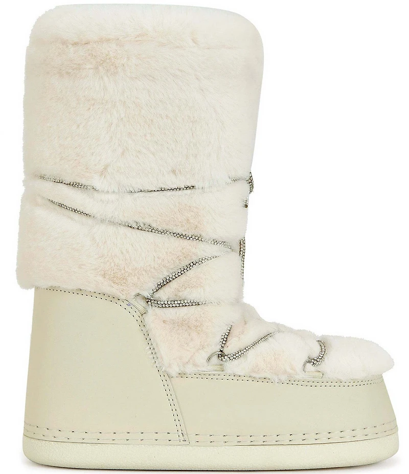 Azalea Wang Karmela Faux Fur High Platform Moon Boots