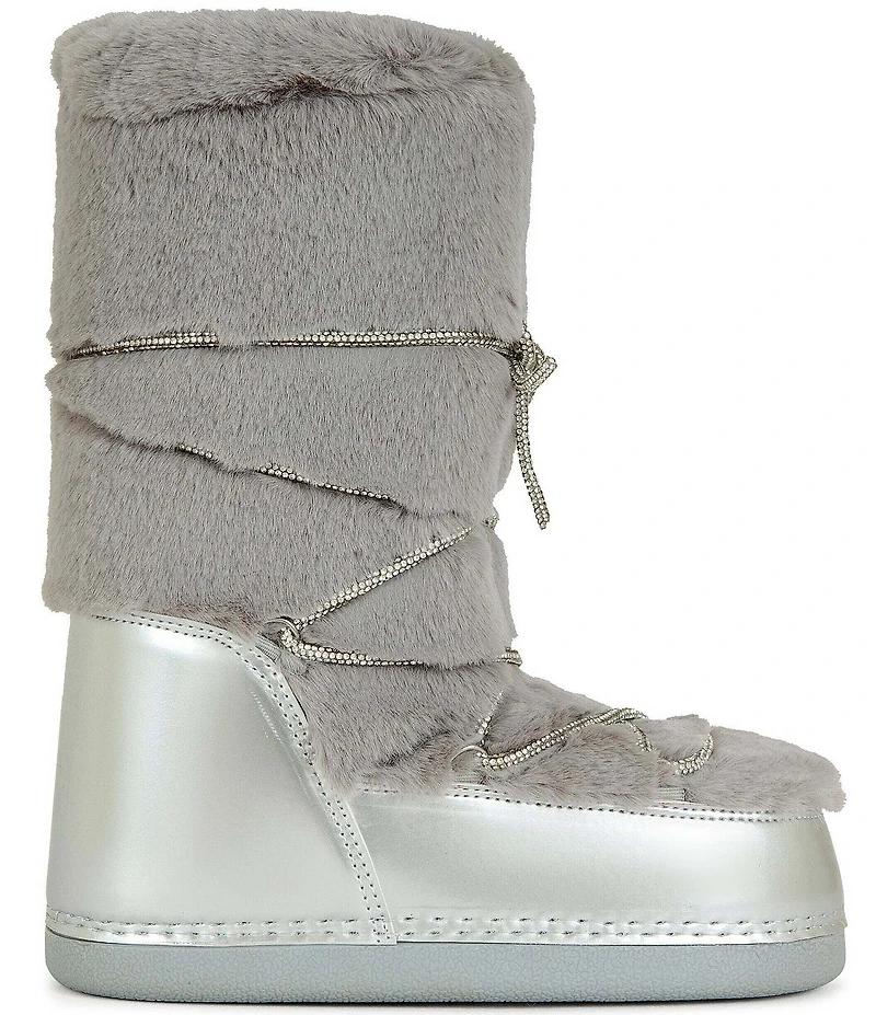 Azalea Wang Karmela Faux Fur High Platform Moon Boots