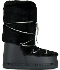 Azalea Wang Karmela Faux Fur High Platform Moon Boots