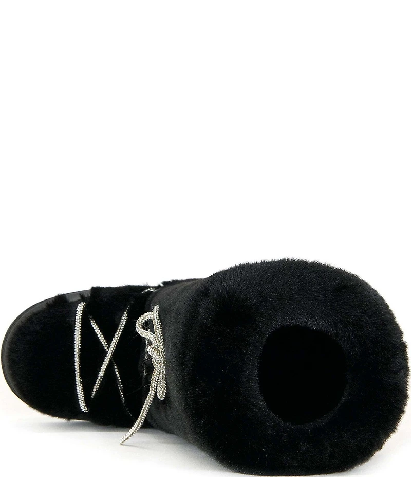 Azalea Wang Karmela Faux Fur High Platform Moon Boots