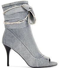 Azalea Wang Karter Denim Bow Booties