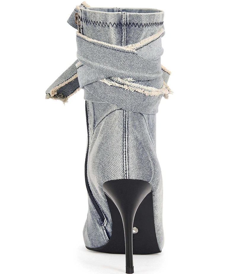 Azalea Wang Karter Denim Bow Booties