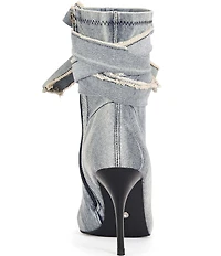 Azalea Wang Karter Denim Bow Booties