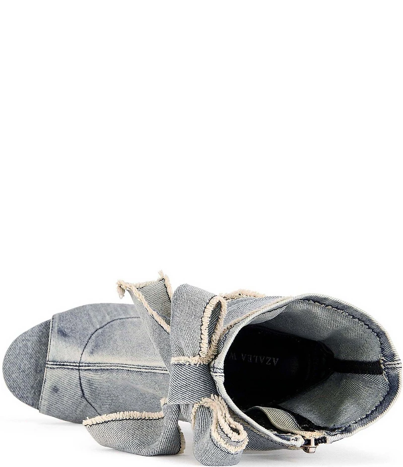 Azalea Wang Karter Denim Bow Booties