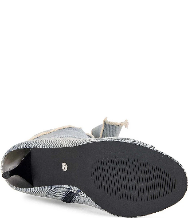 Azalea Wang Karter Denim Bow Booties