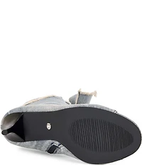 Azalea Wang Karter Denim Bow Booties