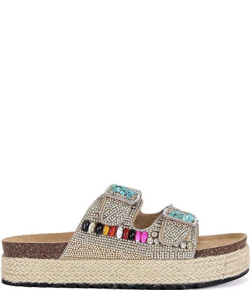 Azalea Wang Kaylum Embellished Double Banded Sandals