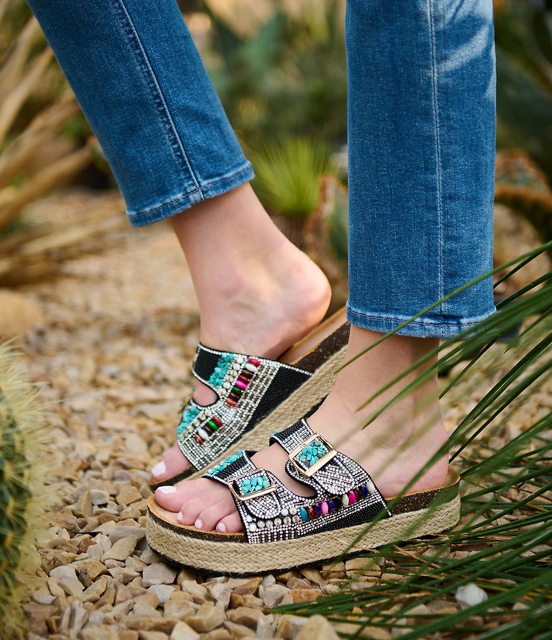 Azalea Wang Kaylum Embellished Double Banded Sandals
