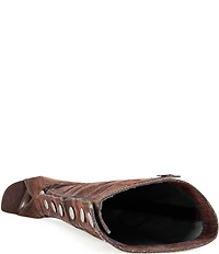 Azalea Wang Kazuki Button Hardware Peep Toe Stiletto Tall Boots