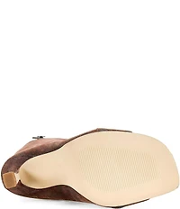 Azalea Wang Kazuki Button Hardware Peep Toe Stiletto Tall Boots