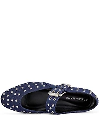 Azalea Wang Kennith Denim Studded Mary Jane Ballet Flats