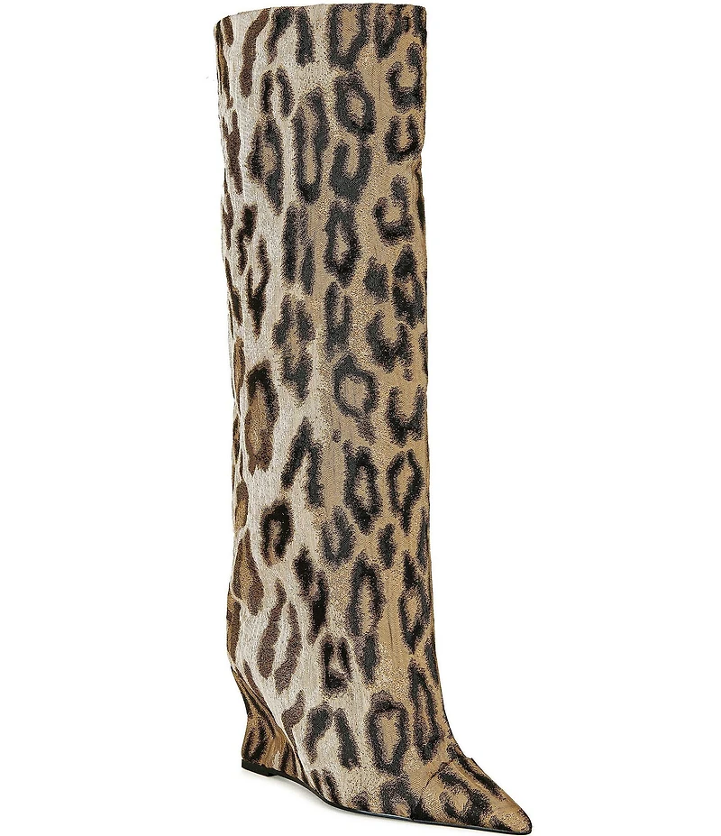 Azalea Wang Kenya Leopard Print Over The Knee Boots