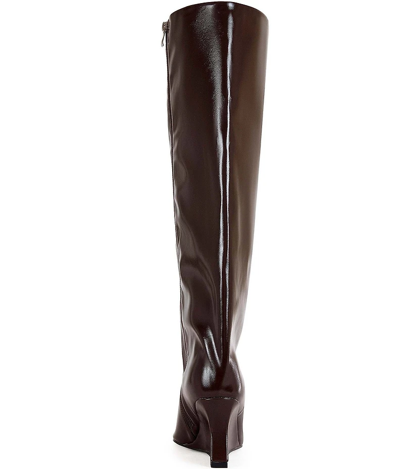Azalea Wang Kenya Pointed Toe Wedge Over The Knee Boots