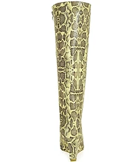 Azalea Wang Kenya Snake Print Over The Knee Boots