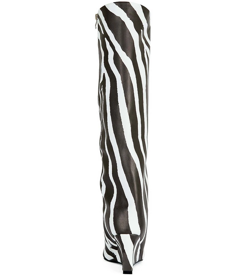 Azalea Wang Kenya Zebra Print Over The Knee Boots