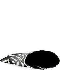 Azalea Wang Kenya Zebra Print Over The Knee Boots