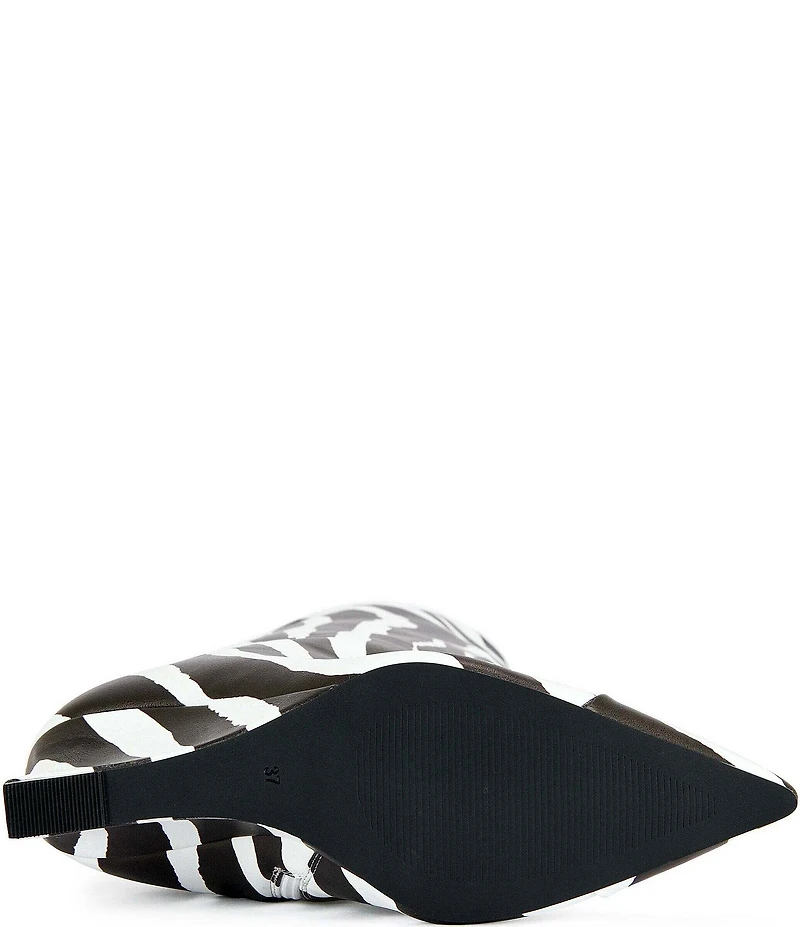 Azalea Wang Kenya Zebra Print Over The Knee Boots
