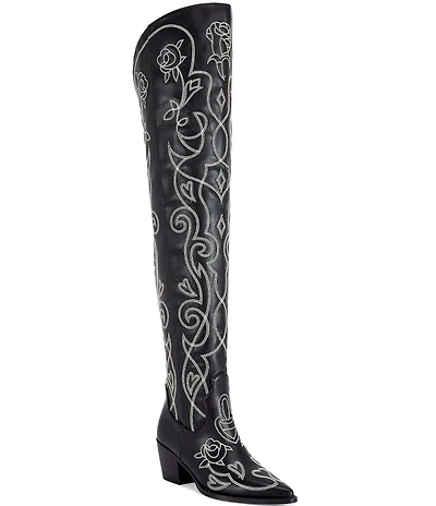 Azalea Wang Kess Western Stitched Thigh High Boots