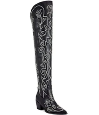 Azalea Wang Kess Western Stitched Thigh High Boots