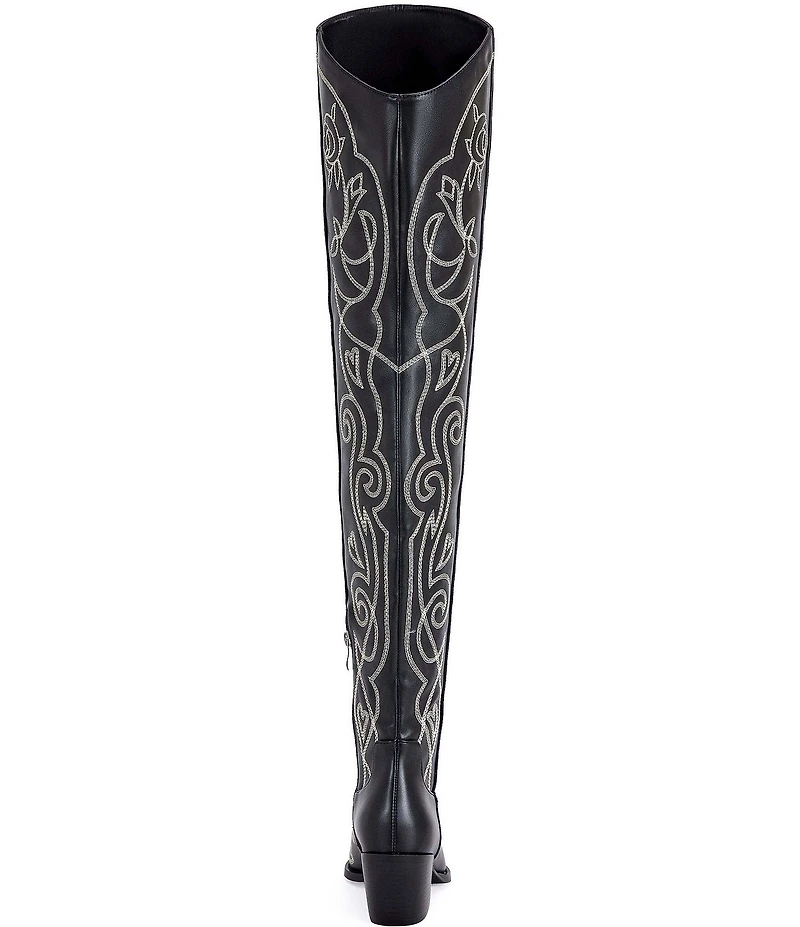 Azalea Wang Kess Western Stitched Thigh High Boots