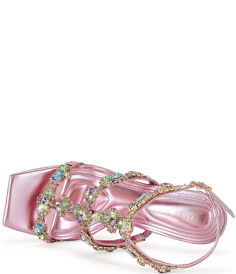 Azalea Wang Khai Multicolor Jewel Ornament Strappy Dress Sandals