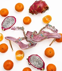 Azalea Wang Khai Multicolor Jewel Ornament Strappy Dress Sandals