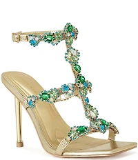 Azalea Wang Khai Multicolor Jewel Ornament Strappy Dress Sandals