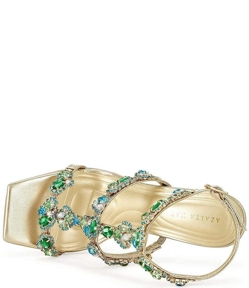 Azalea Wang Khai Multicolor Jewel Ornament Strappy Dress Sandals
