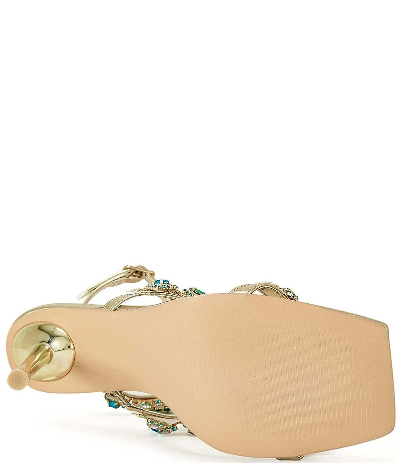 Azalea Wang Khai Multicolor Jewel Ornament Strappy Dress Sandals