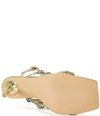 Azalea Wang Khai Multicolor Jewel Ornament Strappy Dress Sandals