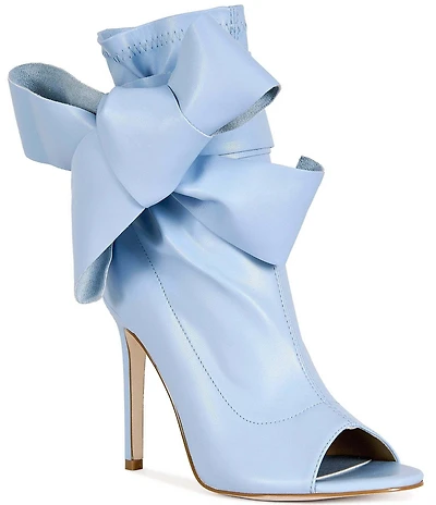 Azalea Wang Klarice Big Bow Peep Toe Booties