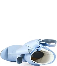 Azalea Wang Klarice Big Bow Peep Toe Booties