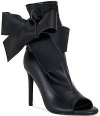 Azalea Wang Klarice Big Bow Peep Toe Booties