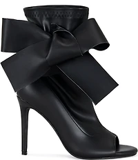 Azalea Wang Klarice Big Bow Peep Toe Booties