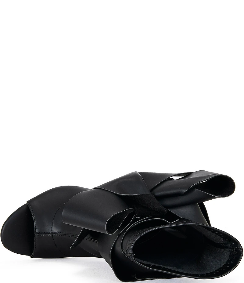 Azalea Wang Klarice Big Bow Peep Toe Booties
