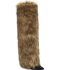 Azalea Wang Langleye Faux Fur Stiletto Over The Knee Boots