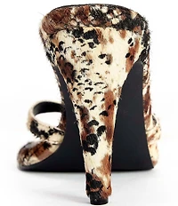 Azalea Wang Lewis Printed Calf Hair Thong Slide Sandals