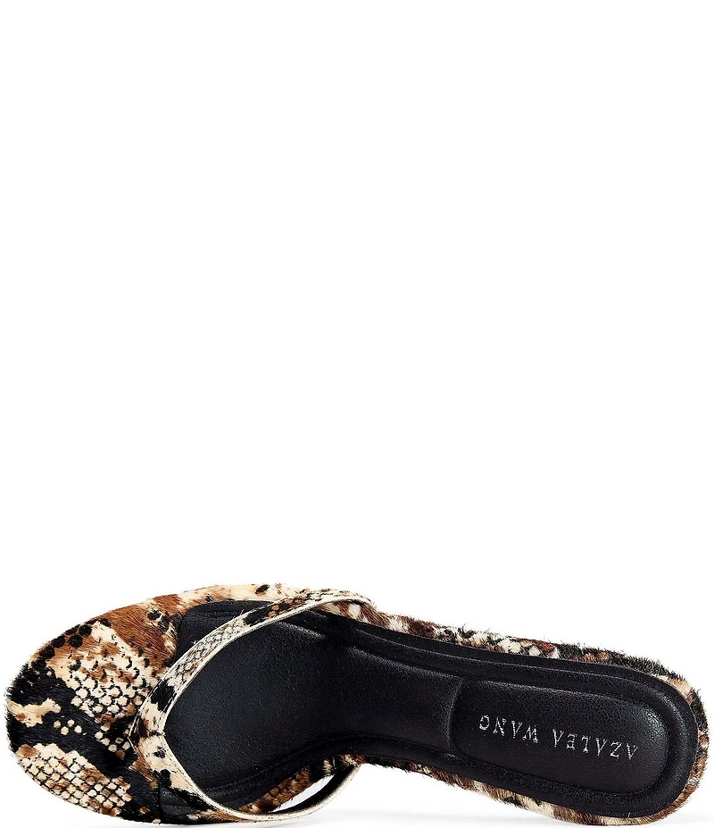 Azalea Wang Lewis Printed Calf Hair Thong Slide Sandals