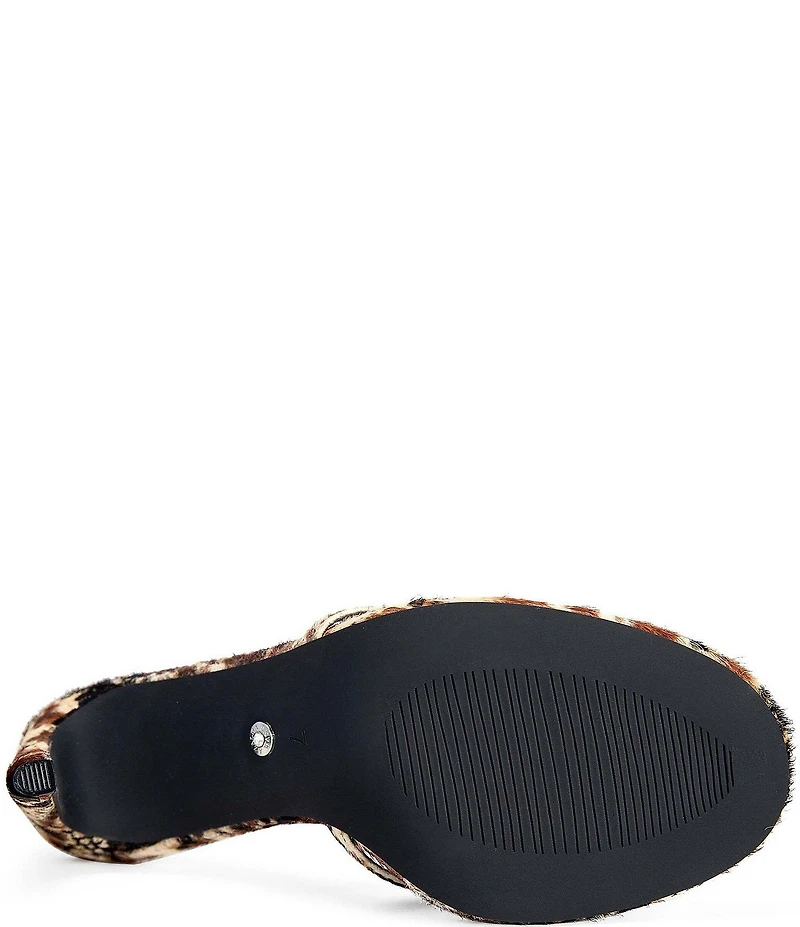 Azalea Wang Lewis Printed Calf Hair Thong Slide Sandals