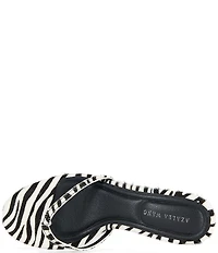 Azalea Wang Lewis Zebra Print Calf Hair Thong Slide Sandals
