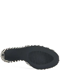 Azalea Wang Lewis Zebra Print Calf Hair Thong Slide Sandals