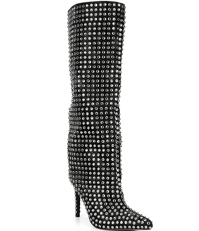 Azalea Wang Lis Rhinestone Tall Stiletto Boots