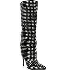 Azalea Wang Lis Rhinestone Tall Stiletto Boots