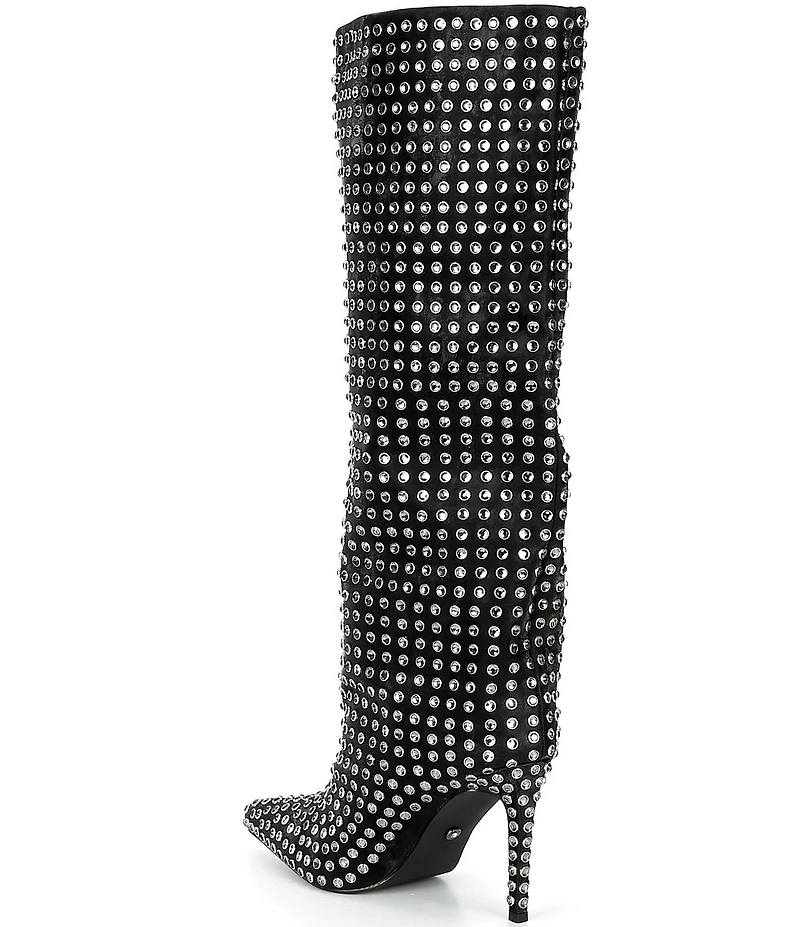 Azalea Wang Lis Rhinestone Tall Stiletto Boots